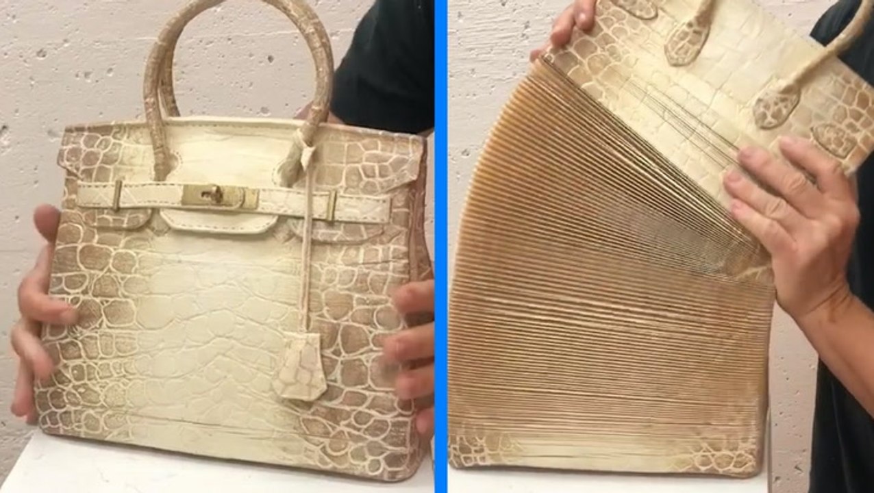 This artist made an Hermès Himalayan Birkin bag out of paper that moves
