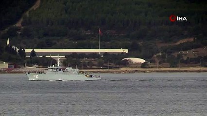 Bulgar savaş gemisi Çanakkale Boğazından geçti