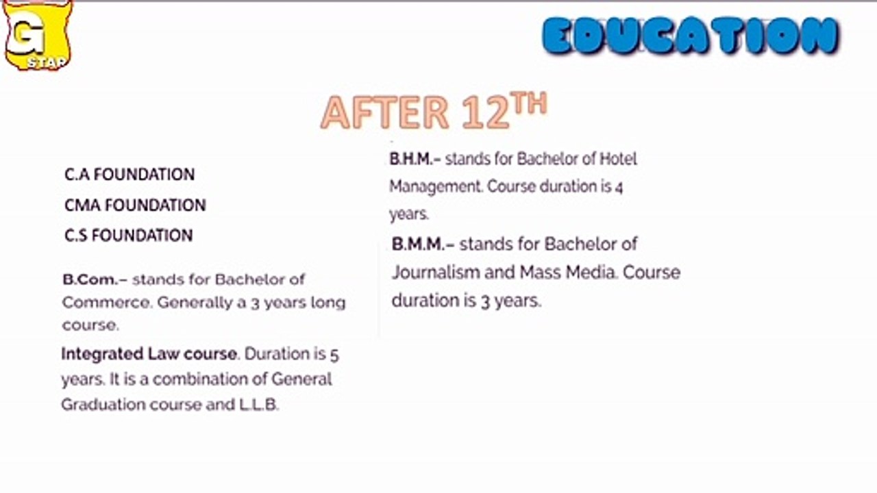 AFTER 12TH Education courses./12वीं के बाद कौन सा कोर्स करें/ધોરણ 12 પછી કયા કોર્સ કરવા