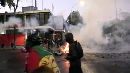 Vor 1. Jahrestag der Proteste: Krawalle in Santiago