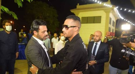 محمد رمضان بنظارة شمس في عزاء محمود ياسين