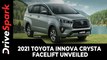 2021 Toyota Innova Crysta Facelift Unveiled | Expected Launch Date, Prices, Specs & Other Details
