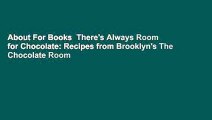 About For Books  There's Always Room for Chocolate: Recipes from Brooklyn's The Chocolate Room