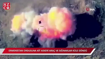 Video herunterladen: Azerbaycan ordusu, Ermenistan’a ait askeri araçları yerle bir etti