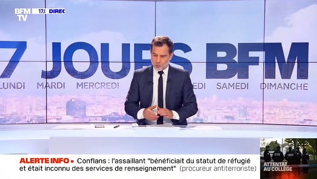 Le professeur Samuel Paty a été tué par un terroriste vers 17 heures le 16 octobre 2020 à Conflans-Sainte-Honorine.