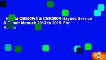 Honda CB500F/X & CBR500R Haynes Service & Repair Manual: 2013 to 2015  For Kindle