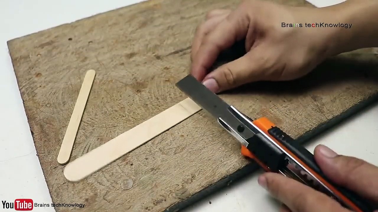 Super Easy way to make butterfly knife popsicle sticks - DIY 2019