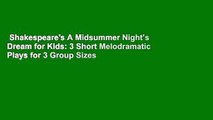 Shakespeare's A Midsummer Night's Dream for Kids: 3 Short Melodramatic Plays for 3 Group Sizes