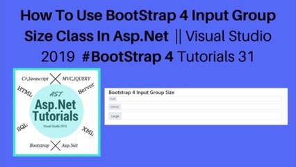 How to use bootstrap 4 input group size class in asp.net || visual studio 2019 #bootstrap 4 tutorials 31
