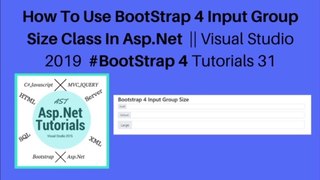 How to use bootstrap 4 input group size class in asp.net || visual studio 2019 #bootstrap 4 tutorials 31