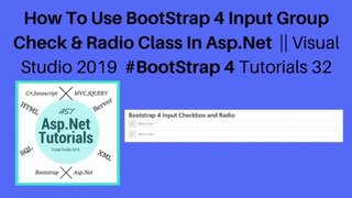 How to use bootstrap 4 input group check & radio class in asp.net || visual studio 2019 #bootstrap 4 tutorials 32