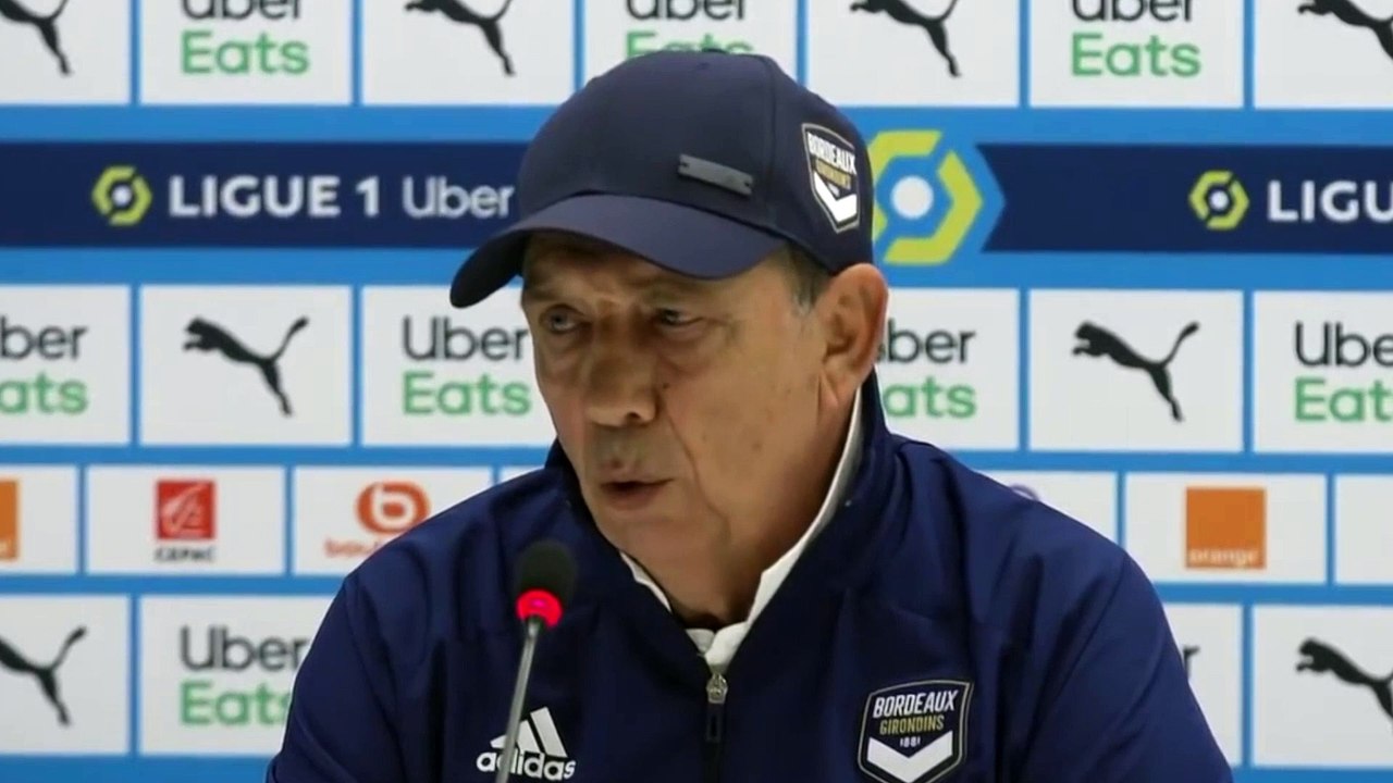 Football - Ligue 1 - Jean-Louis Gasset en conférence de presse après OM 3-1 Bordeaux