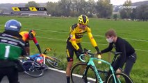 Chute et voyage dans le fossé : Wout Van Aert s'est fait une grosse frayeur