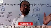 Unit 2 Ex. 2.4 Question no. 2 Class 8 Math PTB (Square Root by Division Method) Learning Zone.