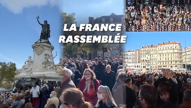 Les images des rassemblements en hommage à Samuel Paty partout en France