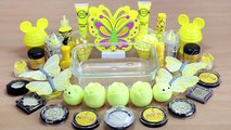YELLOW BUTTERFLY SLIME Mixing makeup and glitter into Clear Slime Satisfying Slime Videos_2