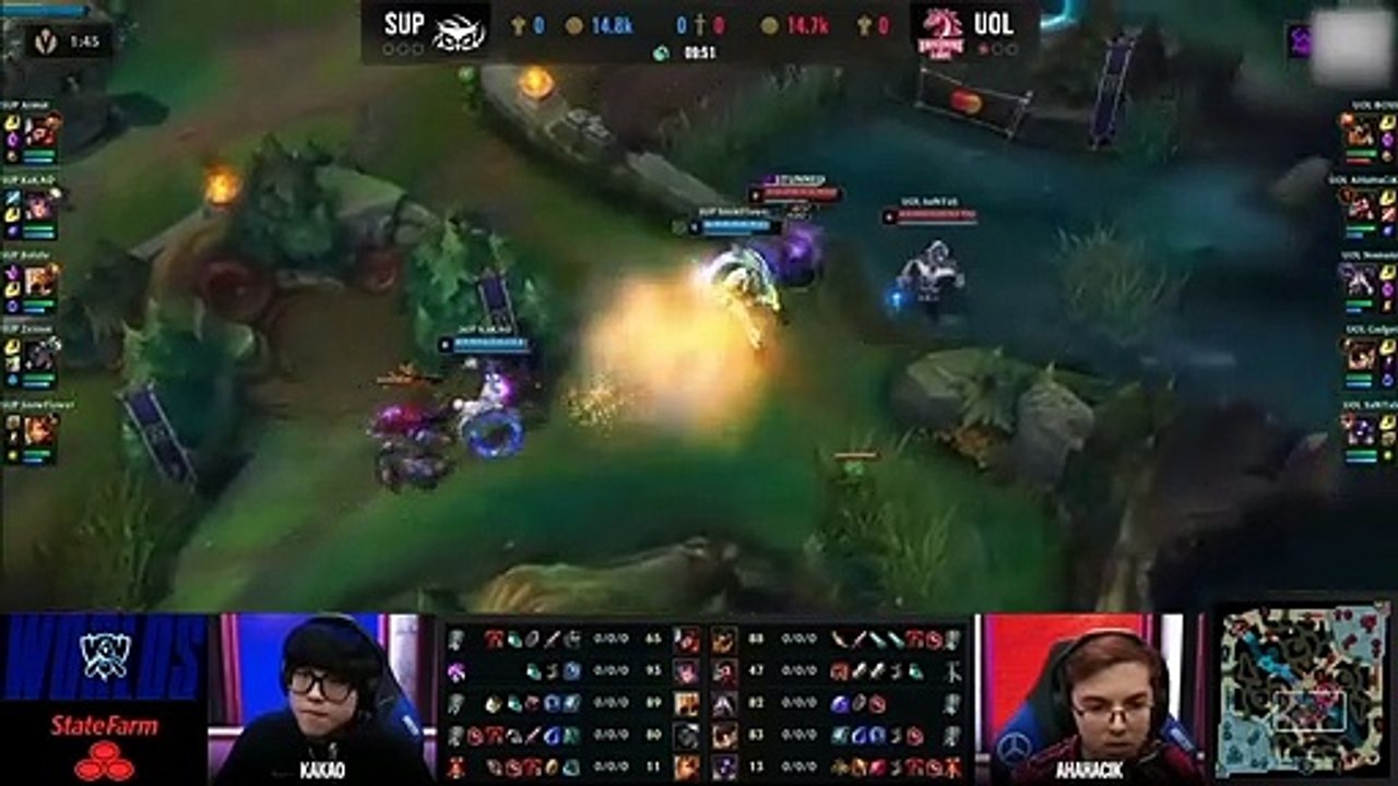 UOL vs SUP Nomanz十分鐘三殺打出團滅  KaKAO完美前期瞬間炸裂！Game 2 - 入圍淘汰賽 - 2020 S10世界賽精華 (1)