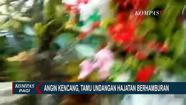 Angin Kencang Sebabkan Tenda Hajatan Roboh, Tamu Undangan Berhamburan