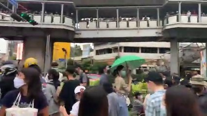 18-10-2563 บรรยากาศการชุมนุม "ราษฎร" บริเวณสี่แยกอโศก