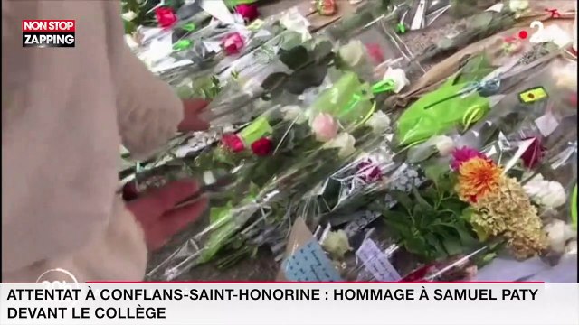 Attentat à Conflans-Saint-Honorine : hommage à Samuel Paty devant le collège (vidéo)