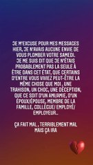 Jade Lagardère explique avoir été "trahie" dans un message énigmatique publié sur Instagram.
