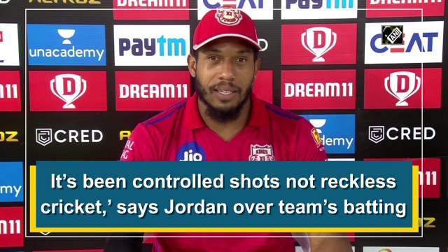 It’s been controlled shots not reckless cricket,’ says Jordan over team’s batting