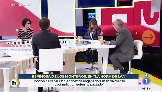A la podemita Ana Pardo de Vera se le atraganta el café cuando interviene Espinosa de los Monteros: Ahora le voy a decir yo lo que pienso