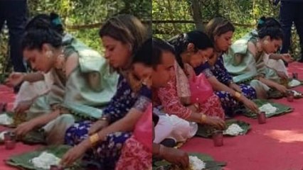 Kangana शादी के लिए पहुंची पैतृक गांव , जमीन पर बैठकर लिया हिमाचली धाम का मजा | FilmiBeat