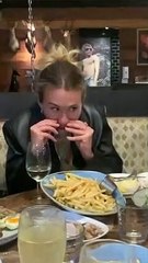 Woman Drinks Champagne by the Mouthful