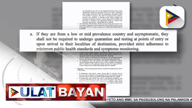 DOH: OFWs mula sa mga bansang may mababang bilang ng COVID-19 cases, puwedeng hindi na i-test
