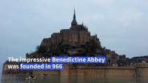 Mont-Saint-Michel returns to island form during the high tides