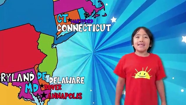 Learn 50 United States of America Name with Capitals for Kids and Abbreviation of USA!