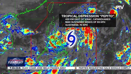 Download Video: PTV INFO WEATHER: Tropical depression Pepito forecasted to intensify into storm