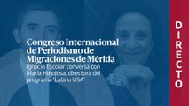 Ignacio Escolar conversa con María Hinojosa en el Congreso Internacional de Periodismo de Migraciones de Mérida