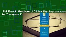 Full E-book  Handbook of Clinical Psychopharmacology for Therapists  For Free
