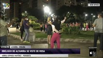 EN VIVO desde Caracas - Obelisco de Altamira se viste de rosa