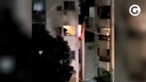 Vídeo mostra socorro a pessoas em apartamento em chamas na Praia do Canto