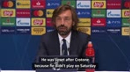 Pirlo reveals Dybala was upset at being left on bench against Crotone