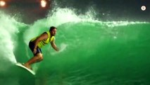 Surfer Justin Quintal goes deep at longboarding competition