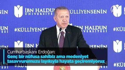 Télécharger la video: Cumhurbaşkanı Erdoğan: Genç bir nüfusa sahibiz ama medeniyet tasavvurumuzu layıkıyla hayata geçiremiyoruz