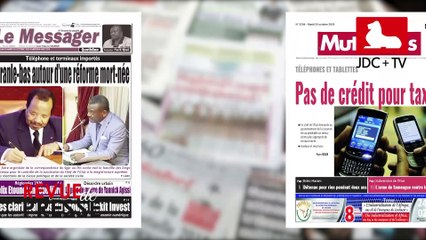 REVUE DE PRESSE CAMEROUNAISE DU 20 OCTOBRE 2020