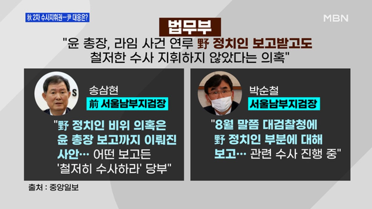[백운기의 뉴스와이드] 추미애 2번째 수사지휘권, 윤석열 대응은? / 잘못된 '실명...