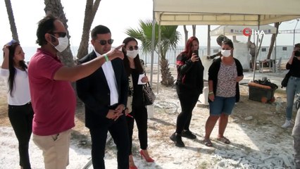 Mermer bloklar antik kentte yeniden hayat buluyor