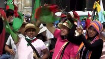 Miles de indígenas en Bogotá exigen una reunión con Iván Duque