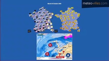 Tempête Barbara avec pluie et douceur - bulletin du mardi 20 octobre 2020