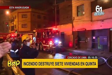 Barrios Altos: incendio destruyó al menos 7 viviendas de una quinta