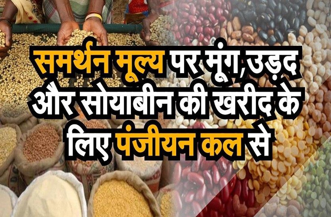 समर्थन मूल्य पर मूंग,उड़द और सोयाबीन की खरीद
