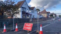 Road closure in Caledonian Road, Hartlepool, on October 20