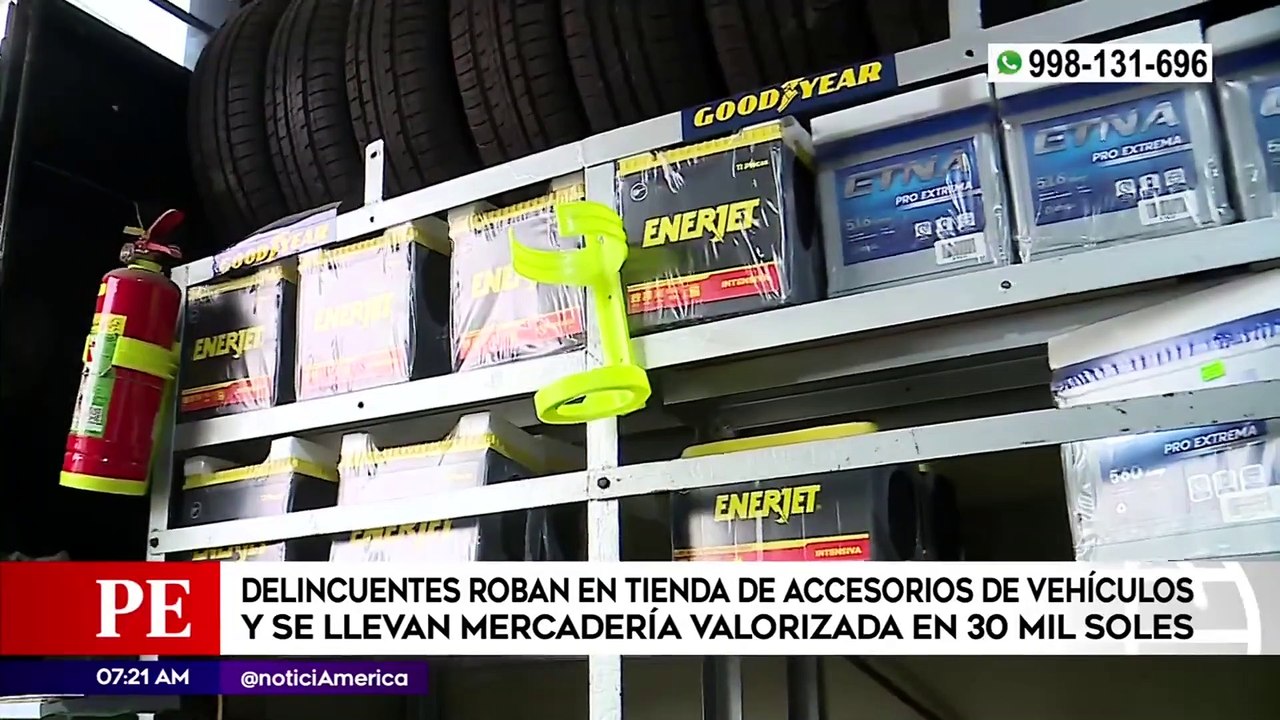 Delincuentes roban 30 mil soles en accesorios de vehículos | Primera Edición (HOY)