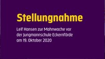 Aufstehen für Freiheit und Selbstbestimmung vor dem Schulzentrum-Süd in eckernförde am 19. Oktober 2020